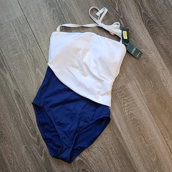 LAUREN Ralph Lauren colorblock one-piece Swimsuit - Picture 4 of 7